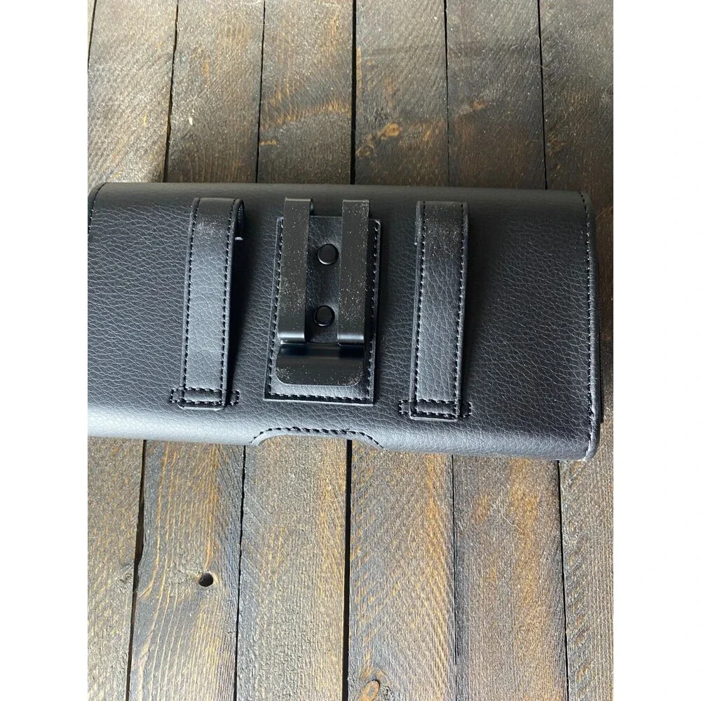 ACCKUO Black Leather Phone Holster For Samsung Galaxy S20–S25 Ultra
